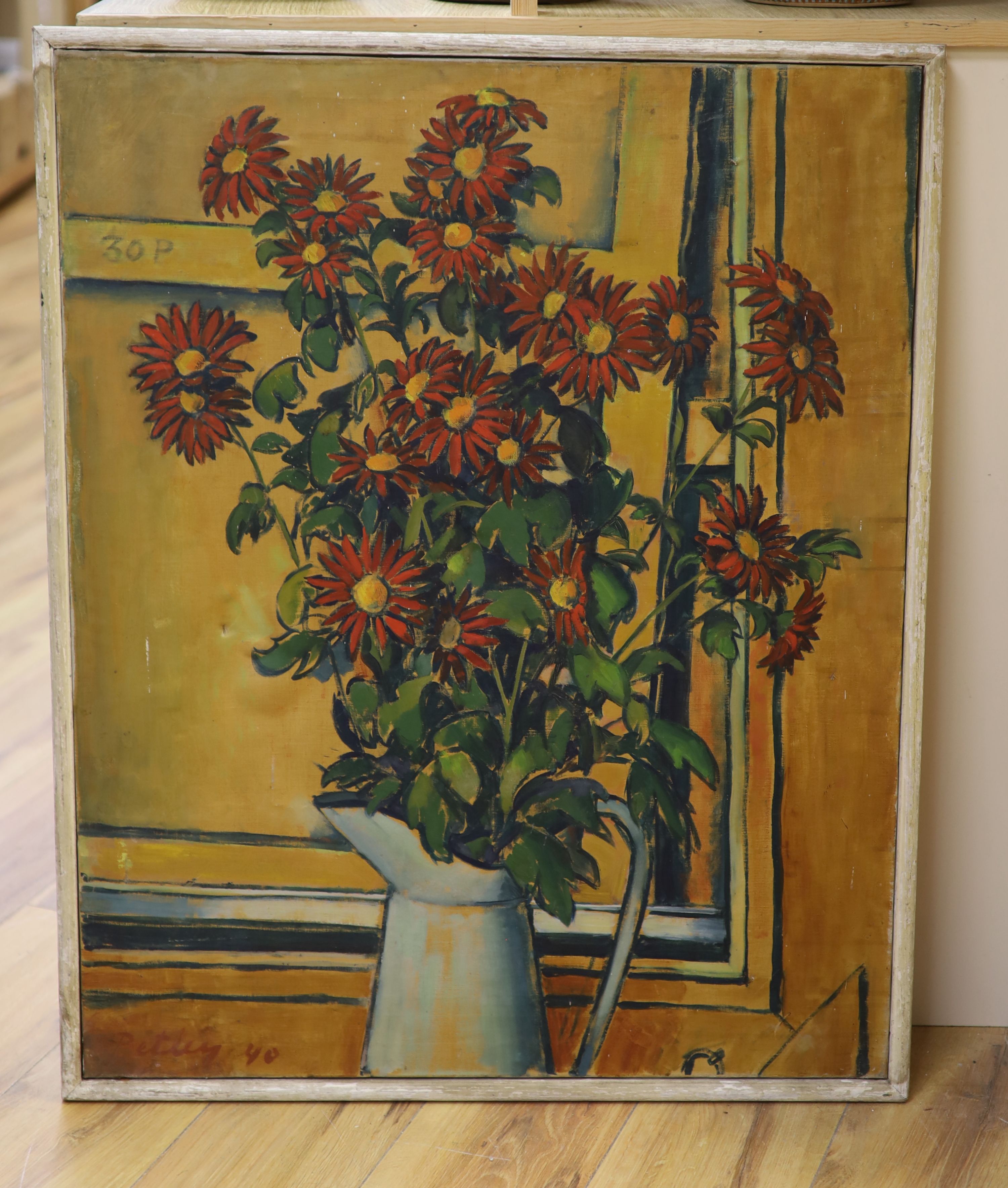 Llewelyn Petley-Jones (1908-1986), oil on canvas, 'Fleurs', signed and dated 1940, 81 x 85cm